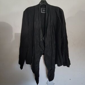 Rails Black Draped Waterfall Open Front Long Sleeve Cardigan Light Jacket Large